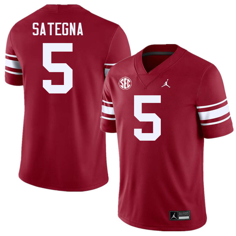 Oklahoma Sooners #5 Isaiah Sategna College Football Jersey Stitched-Throwback